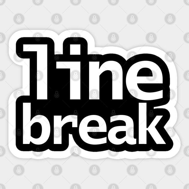 Line Break Typography White Sticker by ellenhenryart